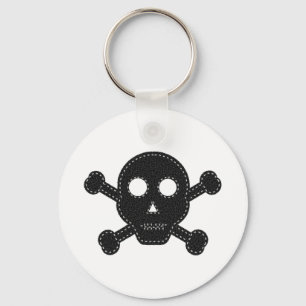 Black Felt Skull Nyckelring