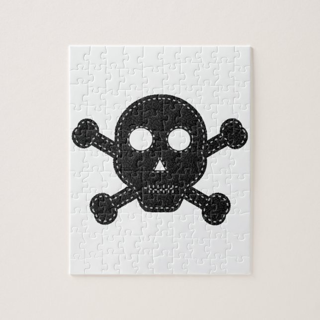 Black Felt Skull Pussel (Vertikal)