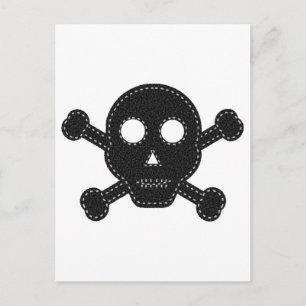 Black Felt Skull Vykort