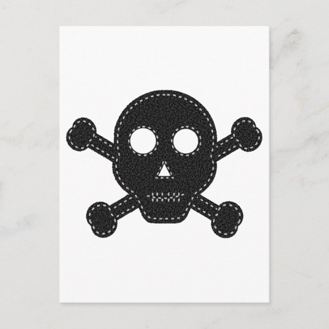 Black Felt Skull Vykort (Framsida)