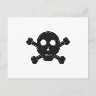 Black Felt Skull Vykort