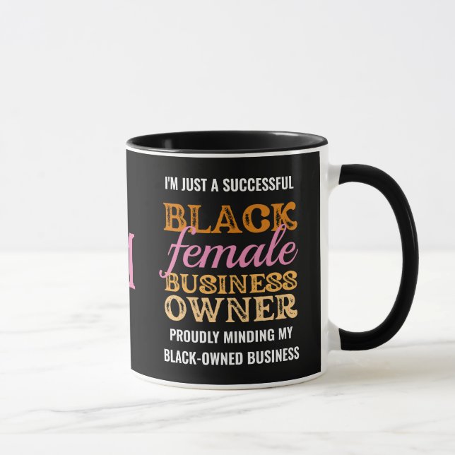 BLACK FEMALE BUSINESS OWNER Monogram Mugg (Höger)