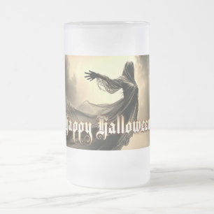 Black Female Ghost i Hellscape - Halloween Frostat Ölglas