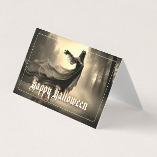 Black Female Ghost i Hellscape - Halloween Kort