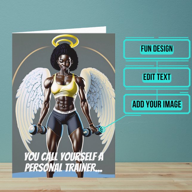 Black Female Personal Trainer eller Coach Birthday Kort (This fun card is specifically for the personal trainer friend in your life.)