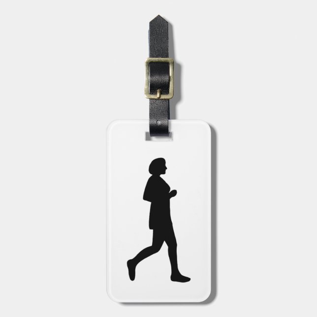 Black Female Silhouette Springer som kör målning Bagagebricka (Vertikal Framsida)