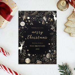 Black Festive från den moderna Eleganten Jul Julkort