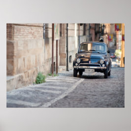 Black Fiat 500, Cinquecento, i Italien Poster