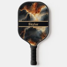 Black Fiery Cosmos Personlig Pickleball Paddle