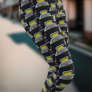 Black Figaro Car Mönster Figarations Leggings