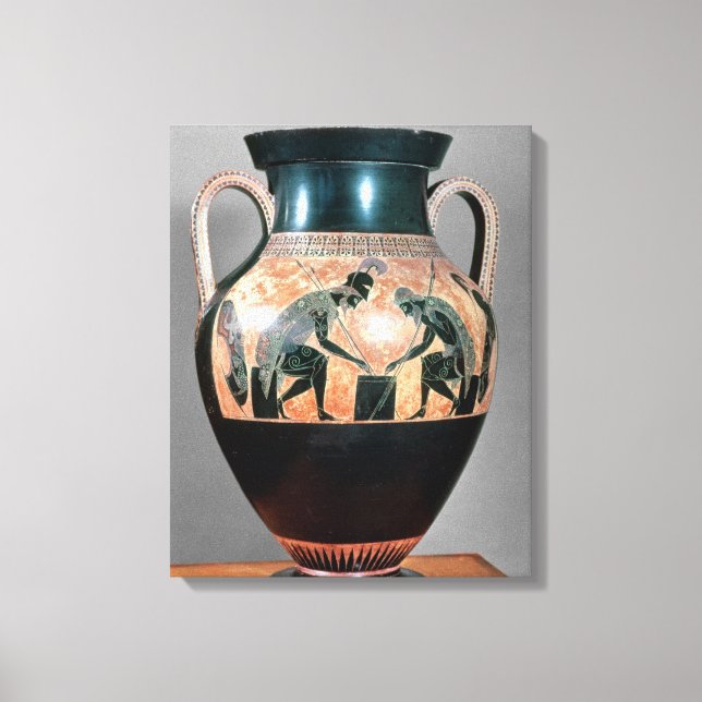 Black-figur amphora som skildrar Ajax och Achilles Canvastryck (Framsida)