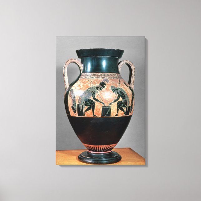 Black-figur amphora som skildrar Ajax och Achilles Canvastryck (Framsida)