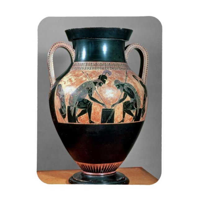 Black-figur amphora som skildrar Ajax och Achilles Magnet (Vertikal)