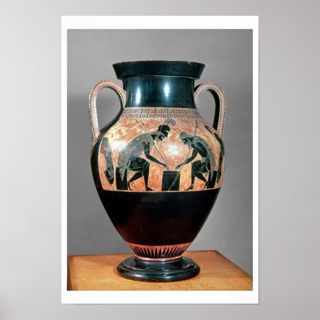 Black-figur amphora som skildrar Ajax och Achilles Poster (Framsidan)