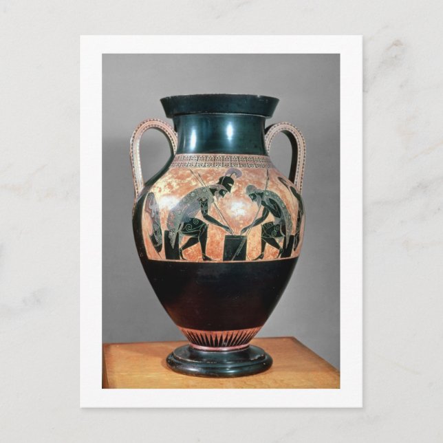 Black-figur amphora som skildrar Ajax och Achilles Vykort (Framsida)