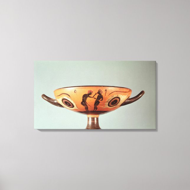 Black figur kylix, c.580-525 BC Canvastryck (Framsida)