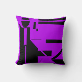 Black Figur, Lila Background Geometric Design Kudde