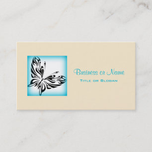 Black finare Butterfly med Bright Blue Gräns Visitkort