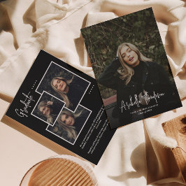 Black Finare Script Photo Collage Studenten Meddelande