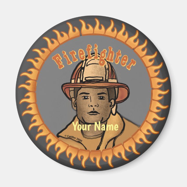 Black Firefighter magnet (Framsidan)