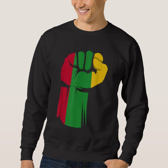 Black Fist African American Pride Black History Mo Lång Ärmad Tröja (Framsida)