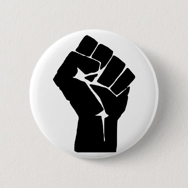 Black Fist Raised - Resistance Protest Knapp (Framsida)