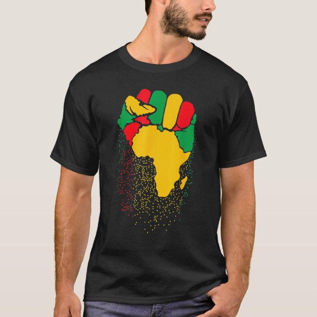 Black Fist Shirt African American Pride Black Hist T (Framsida)