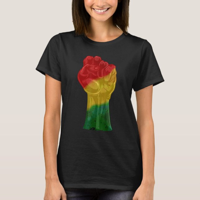 Black Fist Shirt African American Pride Black Hist T (Framsida)