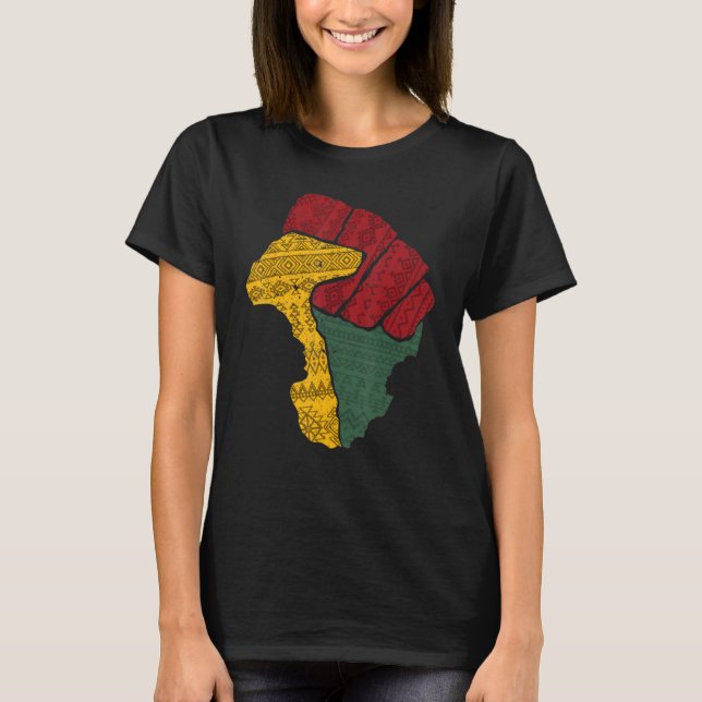 Black Fist Shirt African American Pride Black Hist T Shirt (Framsida)