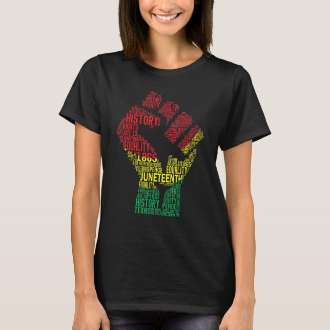 Black Fist Shirt African American Pride Black Hist T Shirt (Framsida)