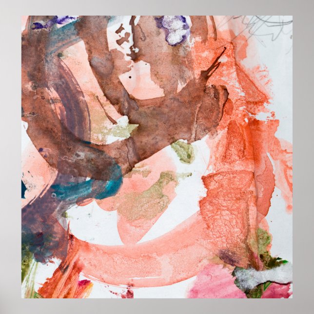 Bläck fläckar på vitpapper, akryl, konst, a poster (Framsidan)