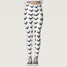 Black Fladdermöss White Ben Halloween Costume Leggings