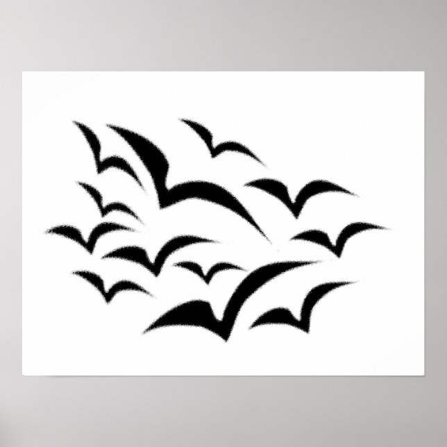 Black Fladdermus Cloud Poster (Framsidan)