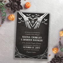 Black Fladdermus & Skeleton Heart Goth Halloween B