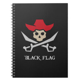 Black Flag Pirate Skull Anteckningsbok