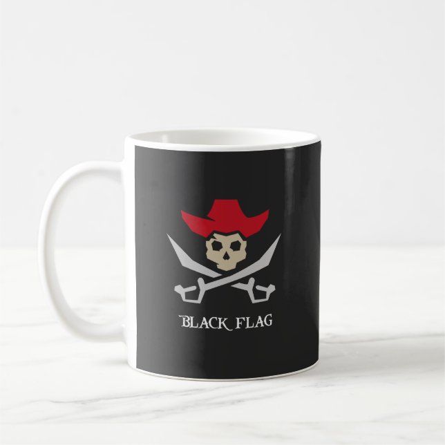 Black Flag Pirate Skull Kaffemugg (Vänster)