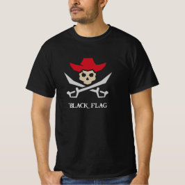 Black Flag Pirate Skull T Shirt
