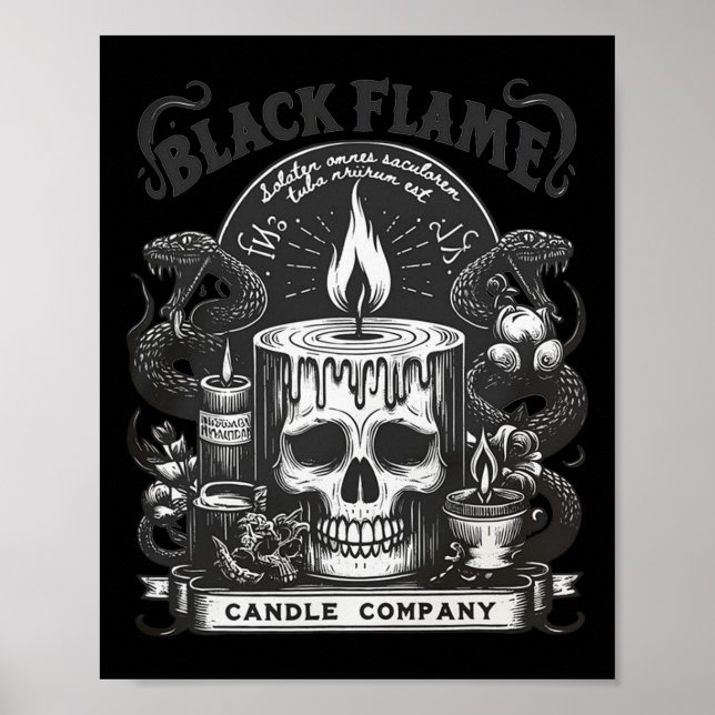 Black Flame Candle Company Halloween Skullcap Scar Poster (Framsidan)