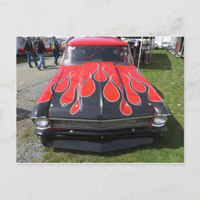 Black Flames Hot rod Vykort (Framsida)