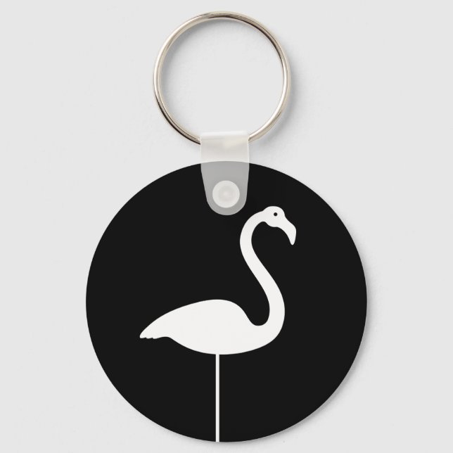 Black Flamingo Keychain Nyckelring (Framsida)