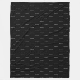 Black Fleece Blanket med Grått Namn upprepat