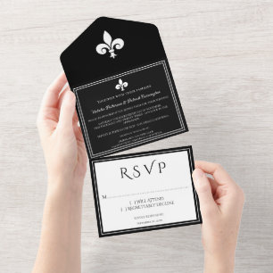 Black Fleur de Lis All in One Wedding Investige