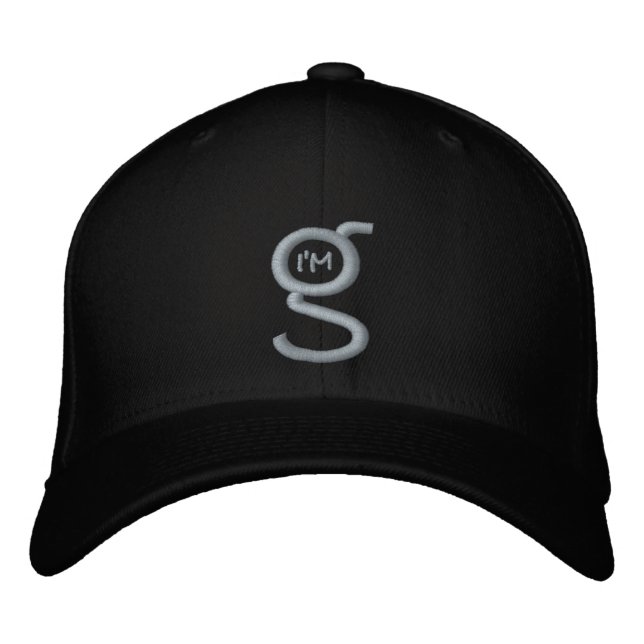 Black Flex Fit Cap w Black I är G Logotyp Broderad Keps (Framsida)