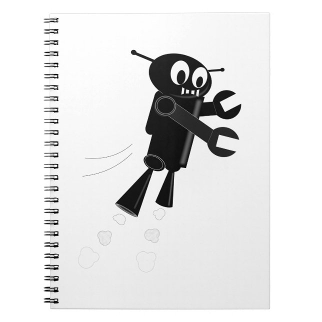 Black Flies Robot Anteckningsbok Med Spiral (Framsidan)