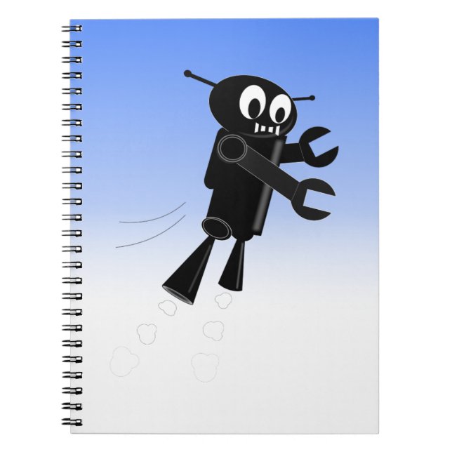 Black Flies Robot Blå himmel Background Anteckningsbok (Framsidan)