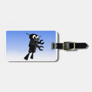 Black Flies Robot Blå himmel Background Bagagebricka