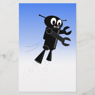 Black Flies Robot Blå himmel Background Brevpapper