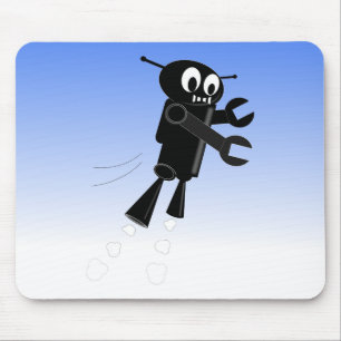 Black Flies Robot Blå himmel Background Musmatta
