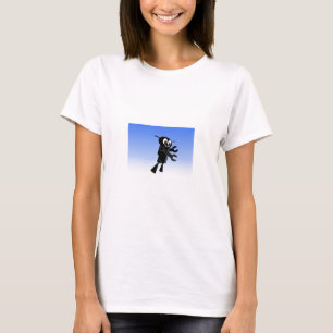 Black Flies Robot Blå himmel Background T-shirt