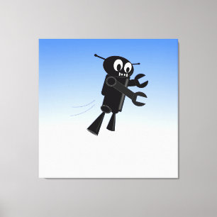 Black Flies Robot Canvastryck